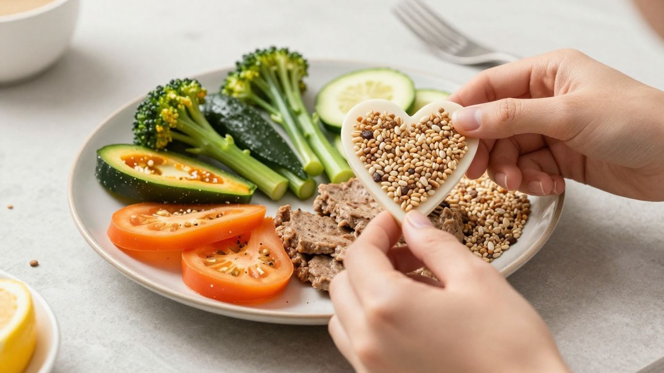 Controle de triglicerídeos altos com alimentação saudável e cuidado.
