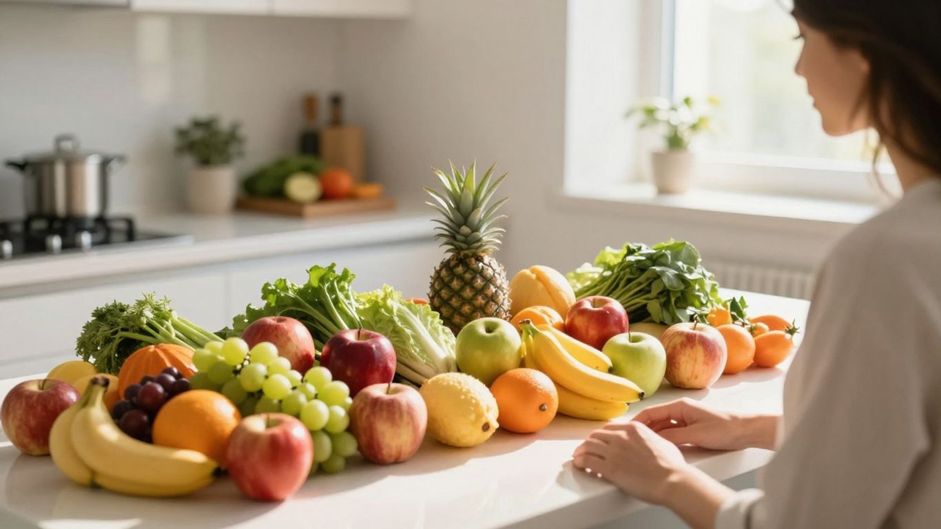 Pessoa escolhendo alimentos saudáveis para emagrecimento personalizado.